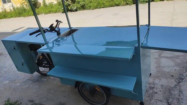 the detail of the coffee bike